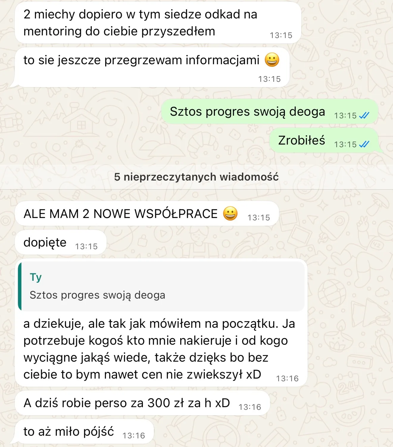 Trener po dwóch miesiącach mentoringu: dwie nowe współprace i treningi personalne po 300 zł za godzinę